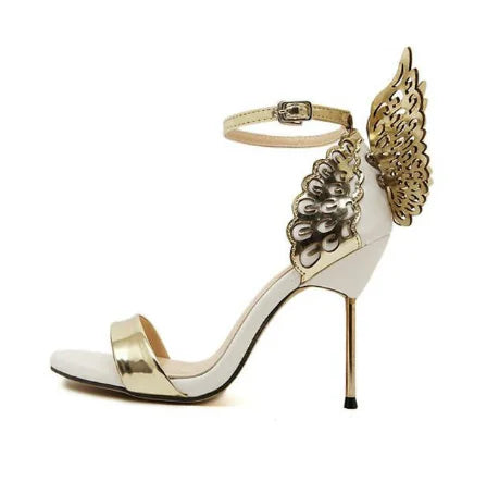 Colorful Butterfly Wing High Heels for Nightclubs