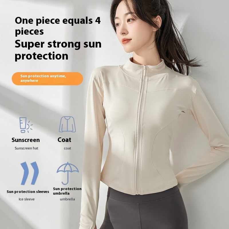 Sports Yoga Jacket Women's Long-sleeved Outdoor Sun-proof Workout Clothes
