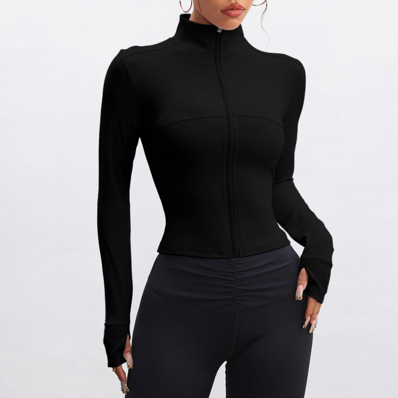 Stand Collar Long-sleeve Zipper Jacket