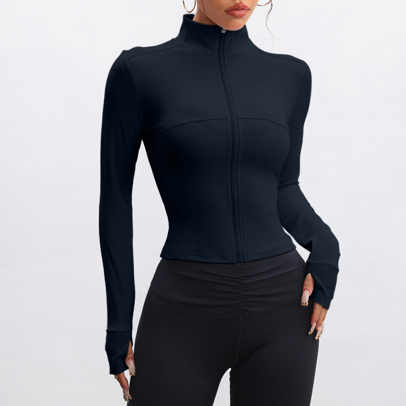 Stand Collar Long-sleeve Zipper Jacket