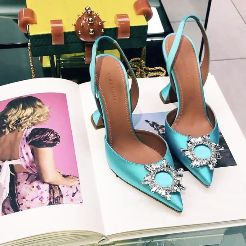 Girls' High Heels, Rhinestone-Embellished Sandals