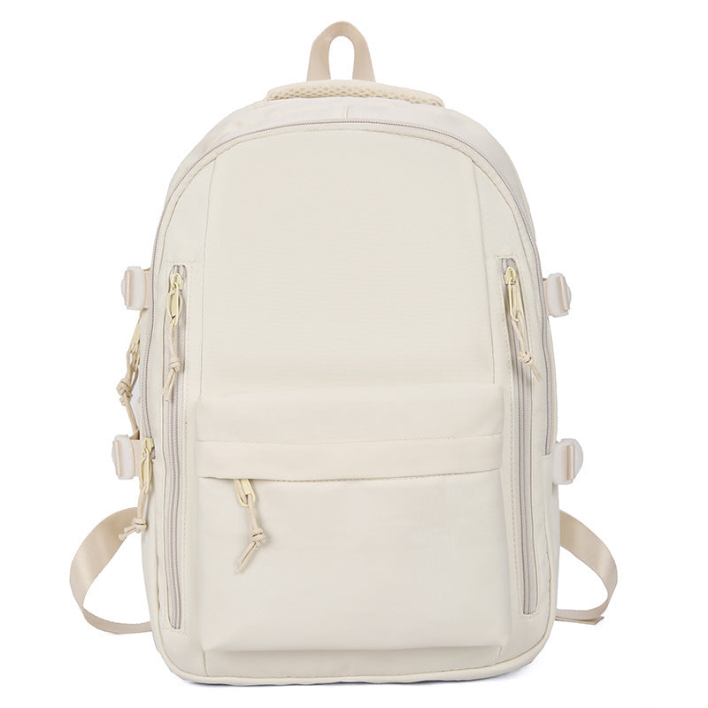 Women's Large Capacity Versatile Solid Color Schoolbag