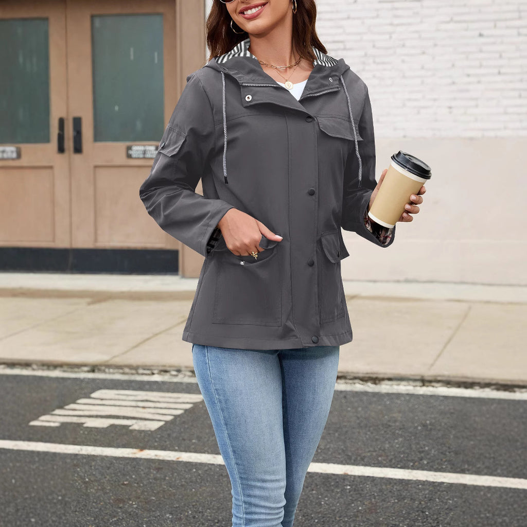 Casual Hooded Multi-pocket Windbreaker Coat Jacket Windproof