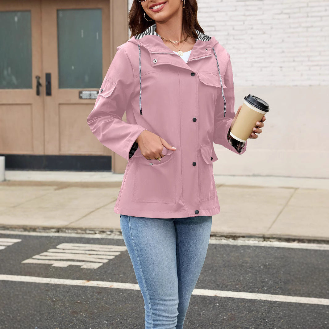 Casual Hooded Multi-pocket Windbreaker Coat Jacket Windproof