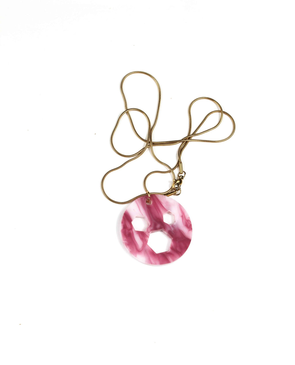 Collar redondo mármol en rosa y blanco: Deslumbra con el Resplandor del Sol con Este Aro-0