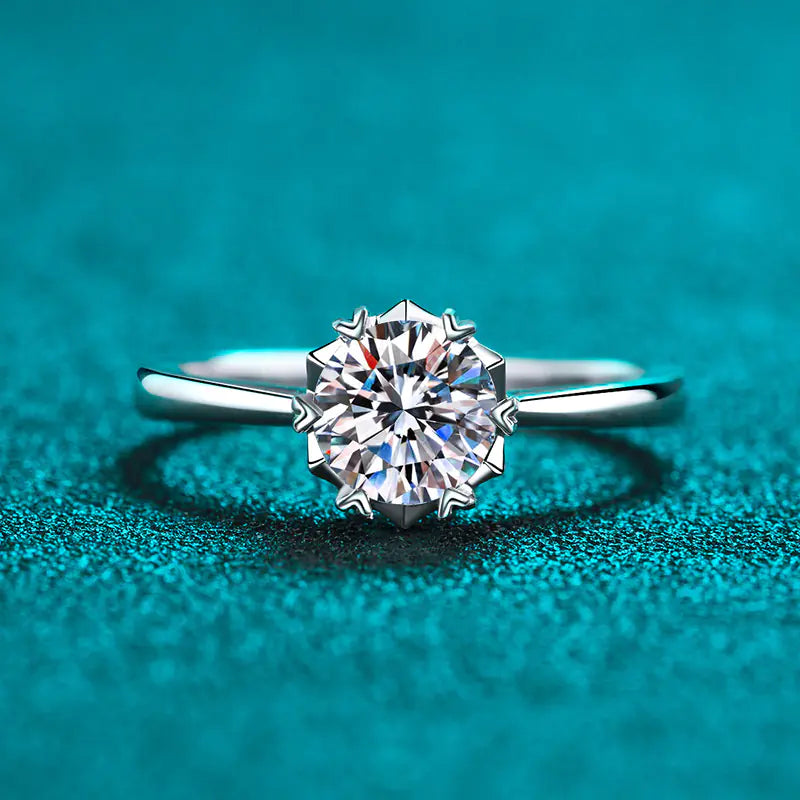 Mossanstone Snowflake 1 Carat Engagement Ring