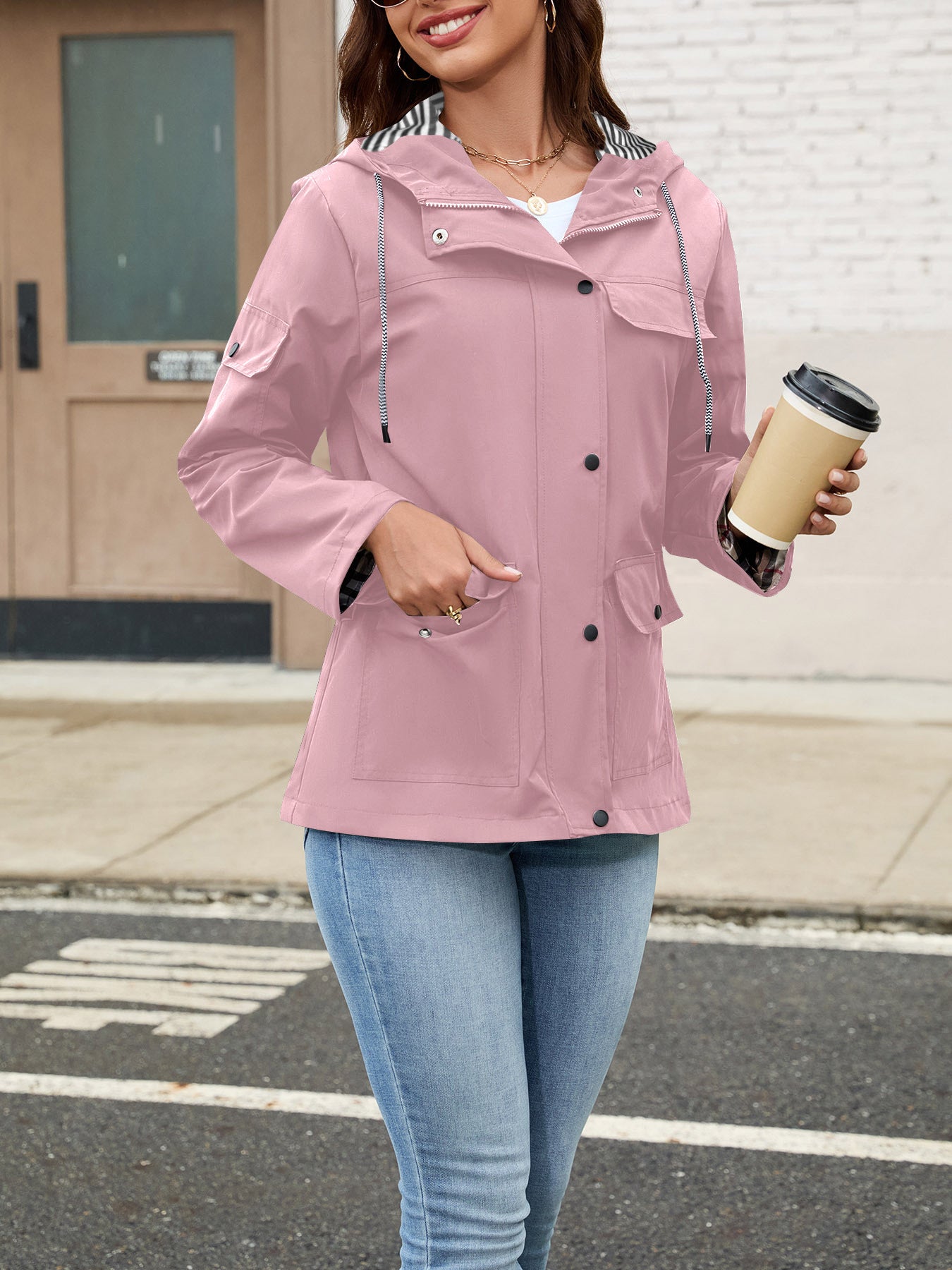 Casual Hooded Multi-pocket Windbreaker Coat Jacket Windproof