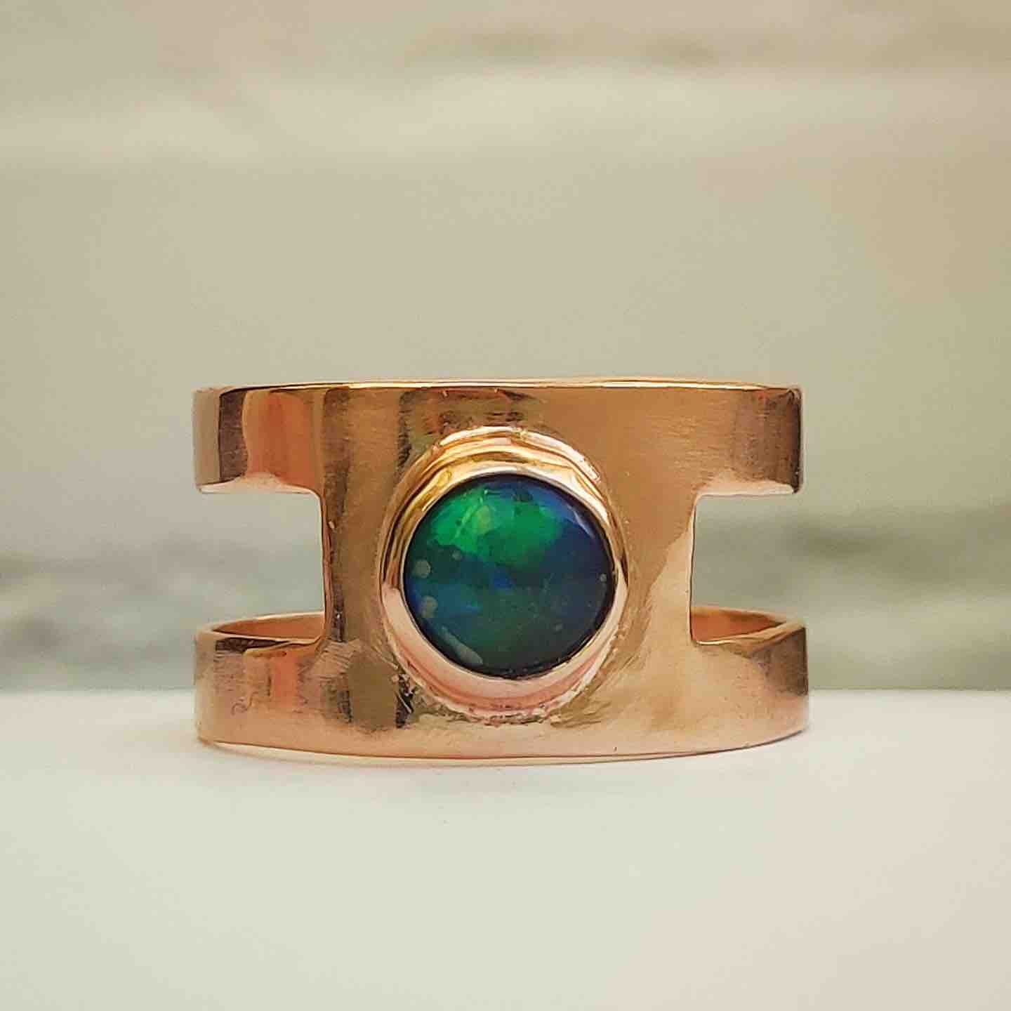 Anillo Ancho Egipcio con Ópalo-6
