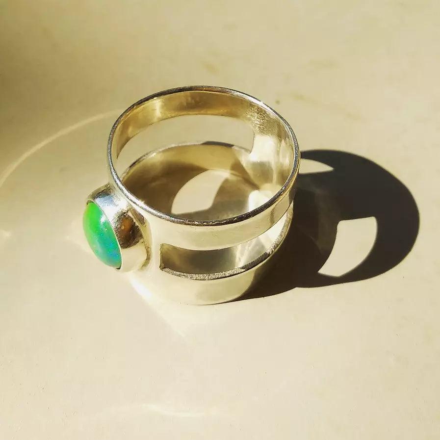 Anillo Ancho Egipcio con Ópalo-5