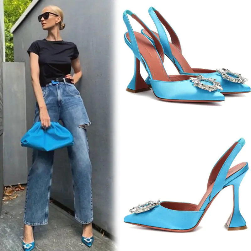 Girls' High Heels, Rhinestone-Embellished Sandals