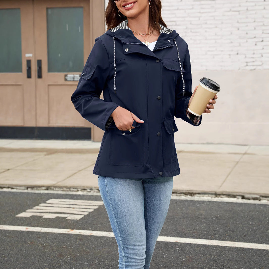 Casual Hooded Multi-pocket Windbreaker Coat Jacket Windproof