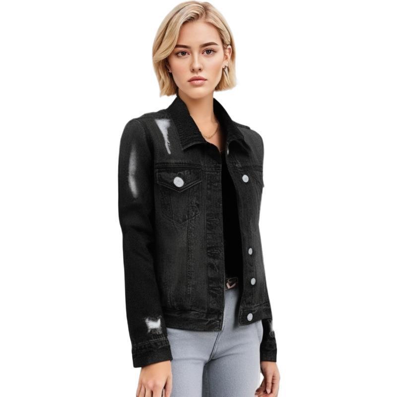 European And American Hole Lining Short Sleeve Women Women's Cowboy Coat
