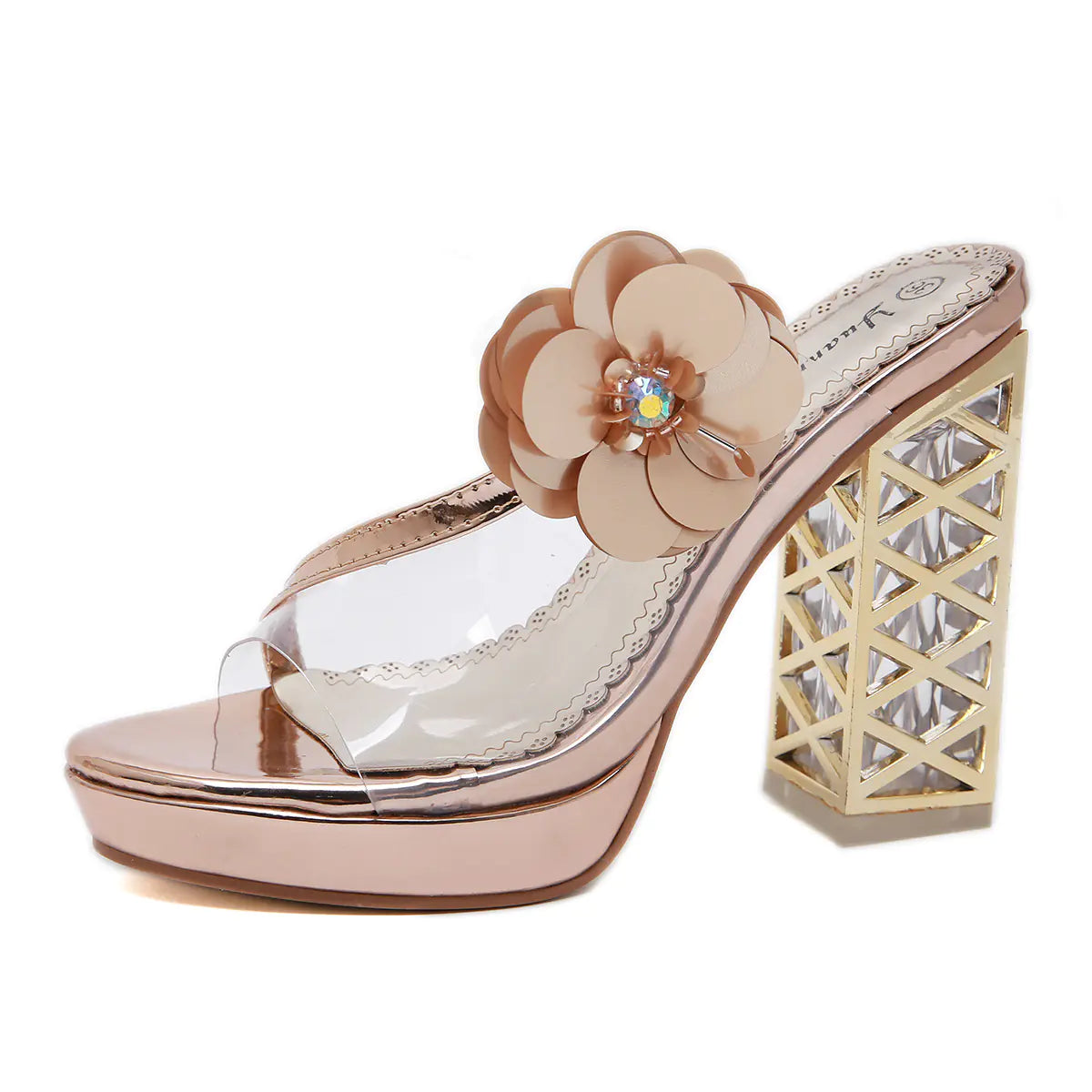 Flower Women's Thick Heel High Heels Sandals